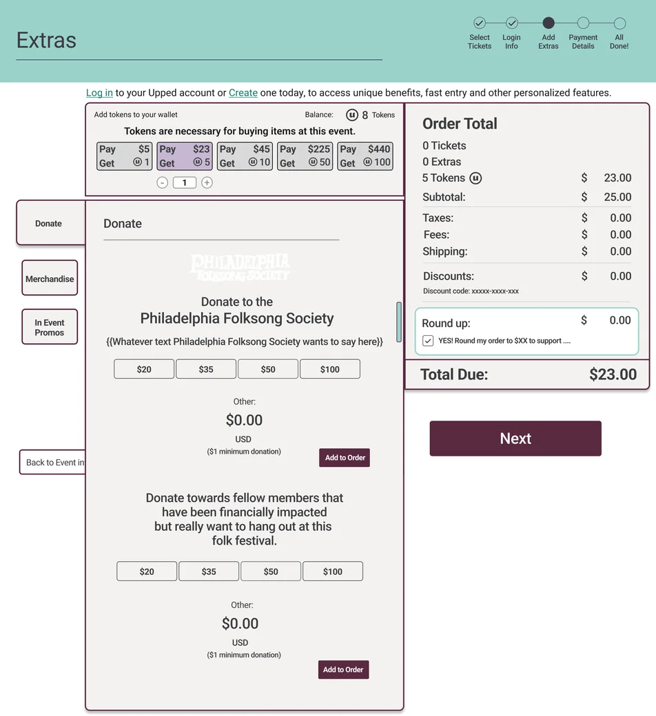Token system — POS payment selector with token transactions