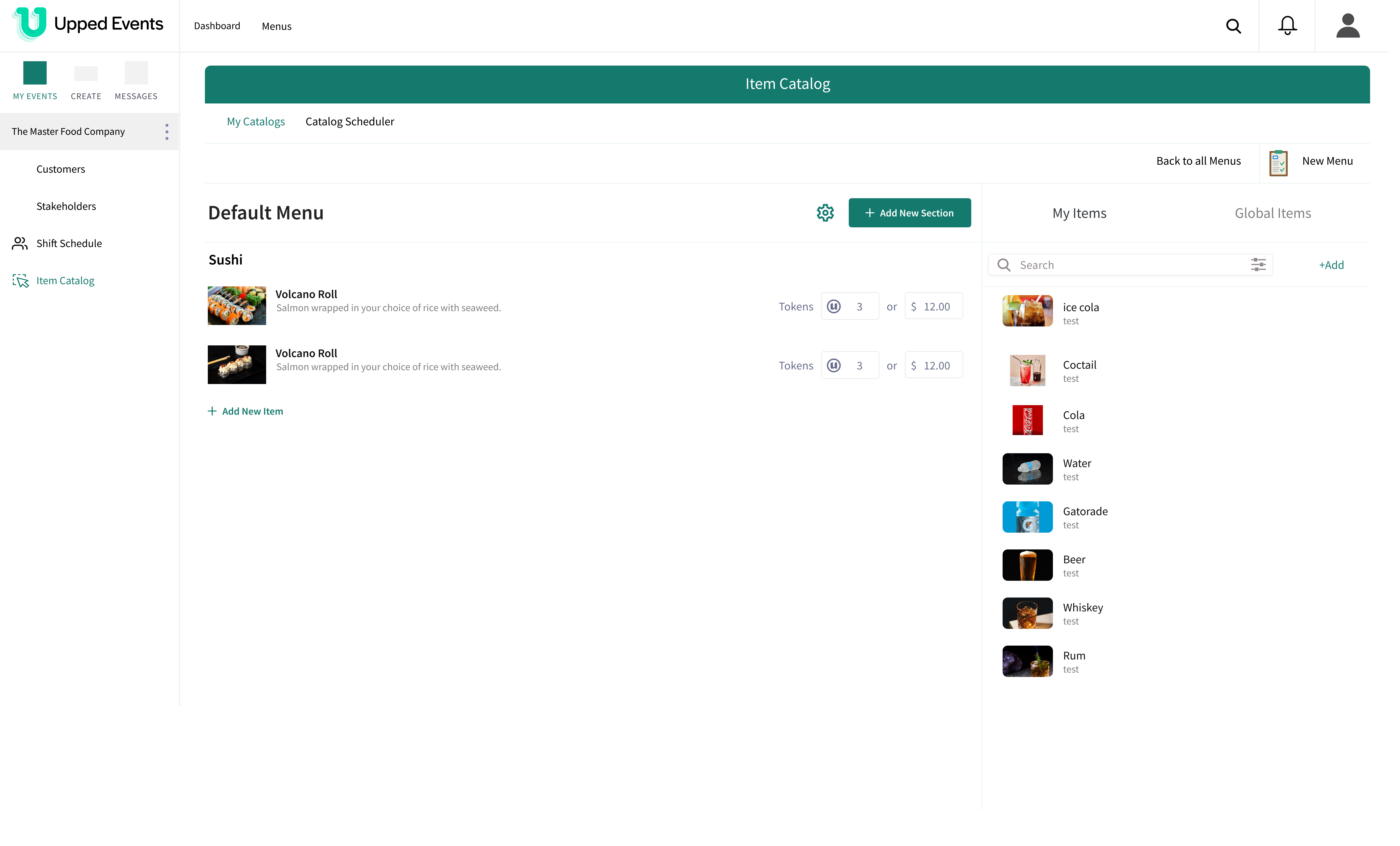Token system — item creation with dual fiat and token pricing